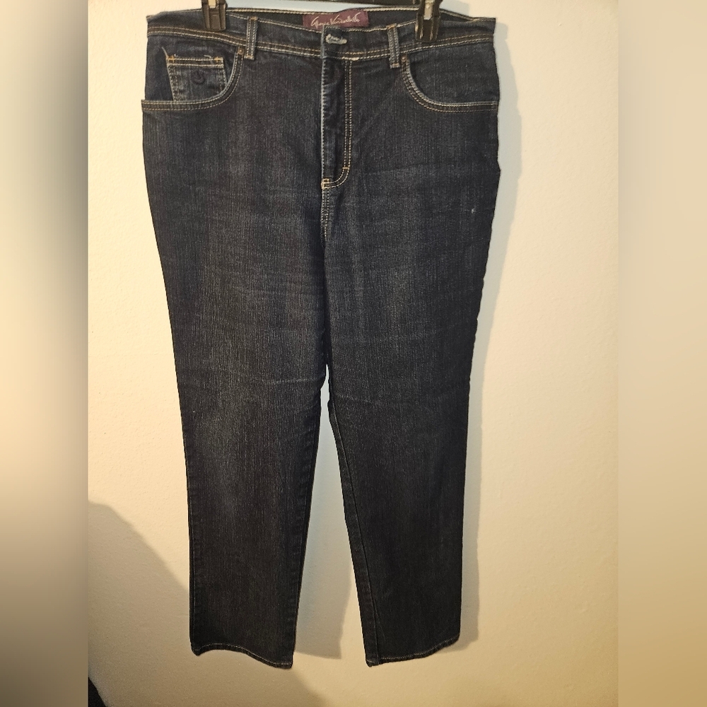 Gloria Vanderbilt Womans Dark Blue Jeans Size 14 - Picture 2 of 12